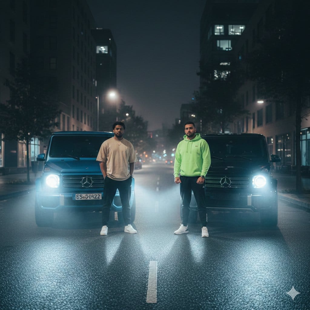 Cinematic Urban Night Street Portrait Prompt - Промпт ИИ