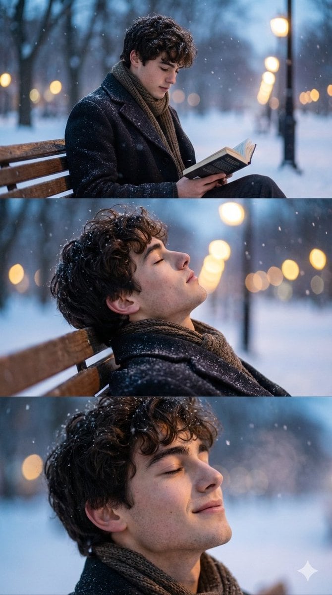 Preview image for Cinematic Winter Photo Shoot Sequence (3 Frames) prompt