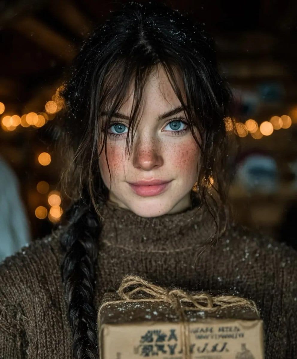 Cinematic Winter Portrait with Shallow Depth of Field - AI Generated Character Style Image Example