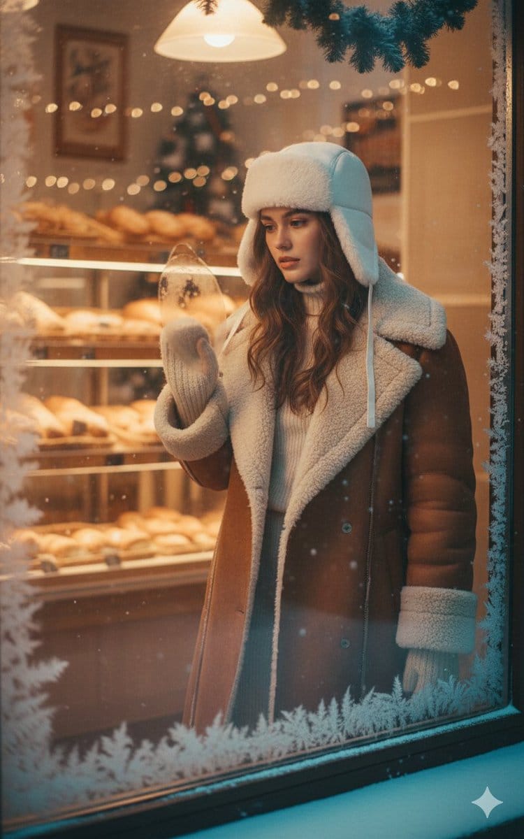 Cinematic Winter Postcard Scene Prompt for Nano Banana Pro - AIプロンプト