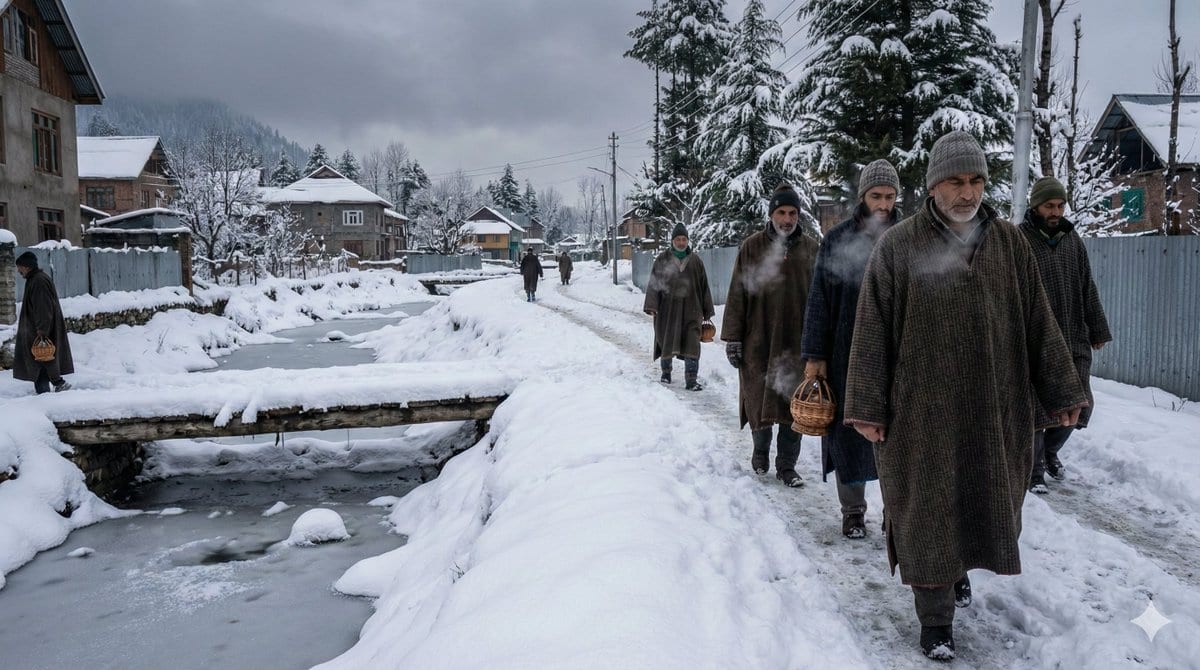 Cinematic Winter Scene in Kashmir Prompt - AI Prompt