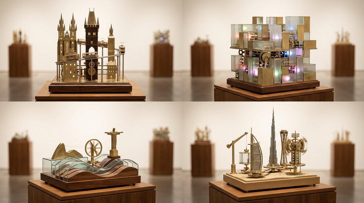 Preview image for Cities as Kinetic Sculptures Grid prompt