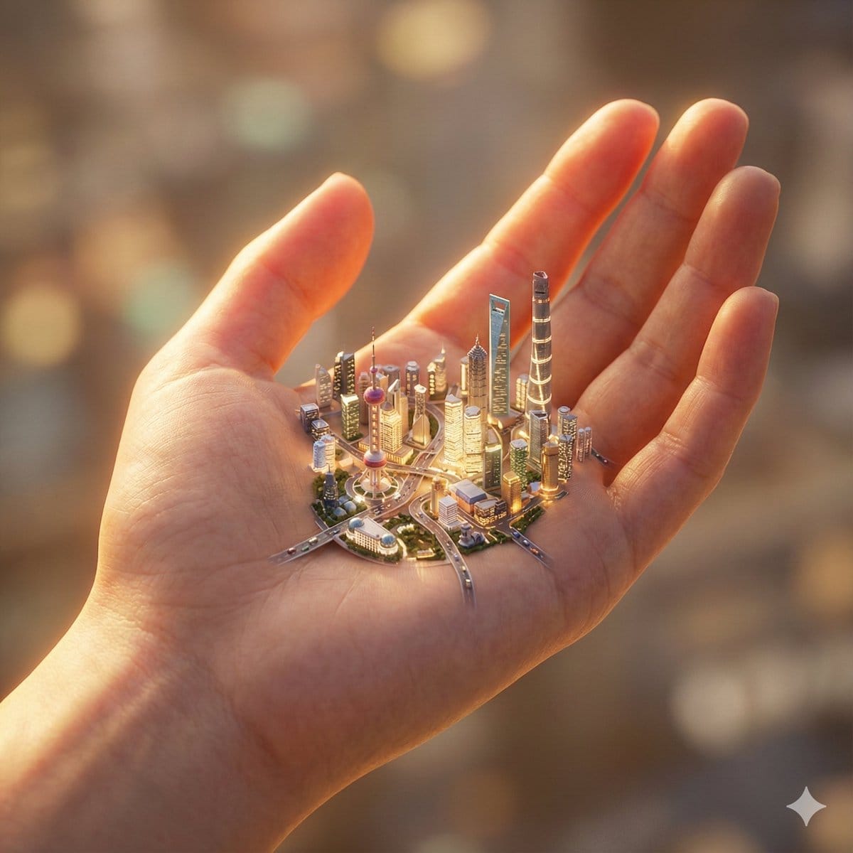 City in Hand Micro-World Prompt - AI提示詞