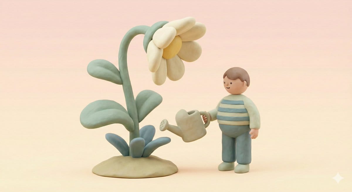 Clay-Style Soft Minimal 3D Illustration Template - نص توجيهي للذكاء الاصطناعي