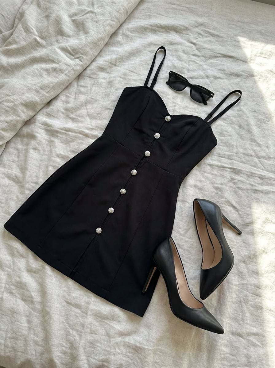 Clothing laid out separately on a bed - AI Generated AI Art Style Image Example