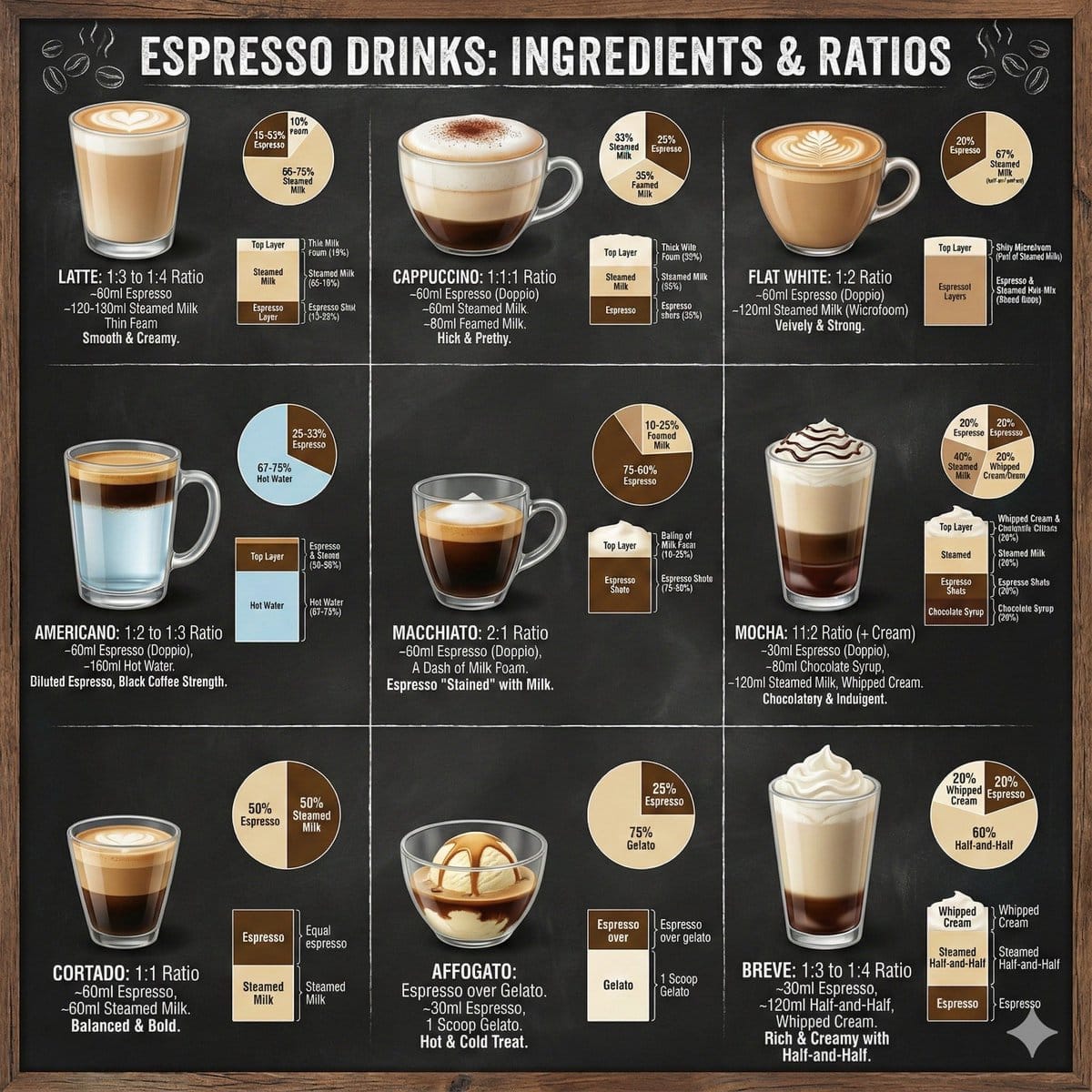Coffee drinks infographic - AI Generated AI Art Style Image Example