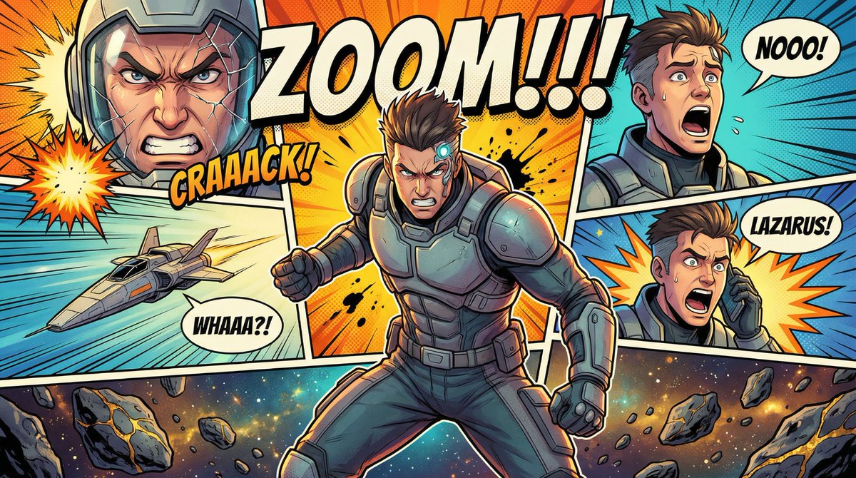 Comic Book Poster Illustration Template - AI Art AI Generated Artwork