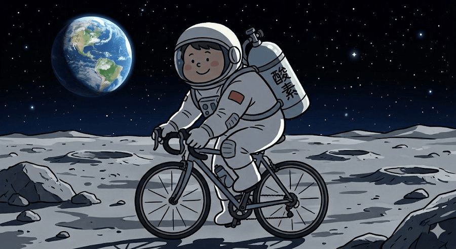 Preview image for Complex Illustration Prompt: Cycling on the Moon prompt