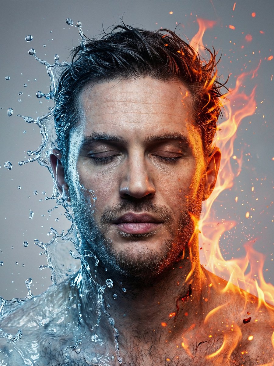 Preview image for Conceptual Fire and Water Portrait prompt