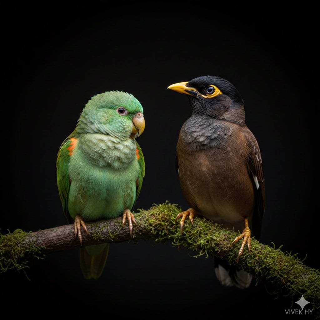 Contrasting Bird Wildlife Portrait - AI Prompt