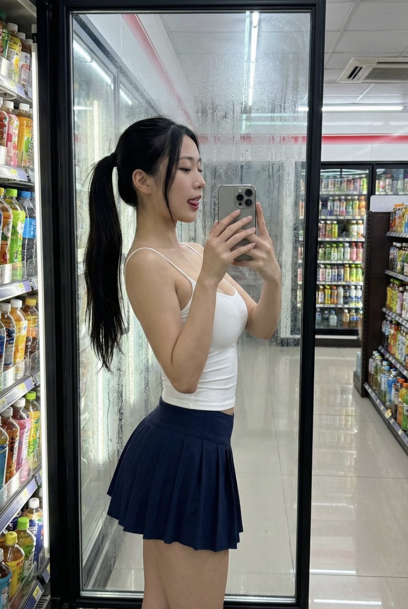 Preview image for Convenience Store Selfie Reflection Prompt (Suggestive) prompt