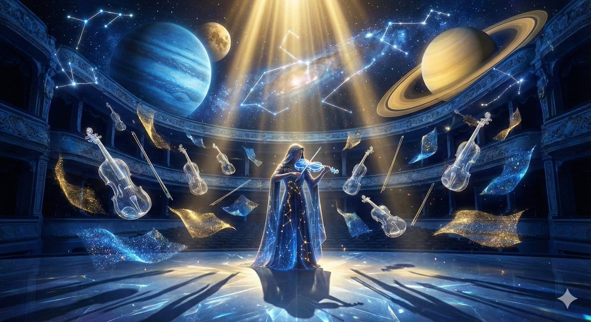 Cosmic Opera Stage Fantasy Scene - AI提示词