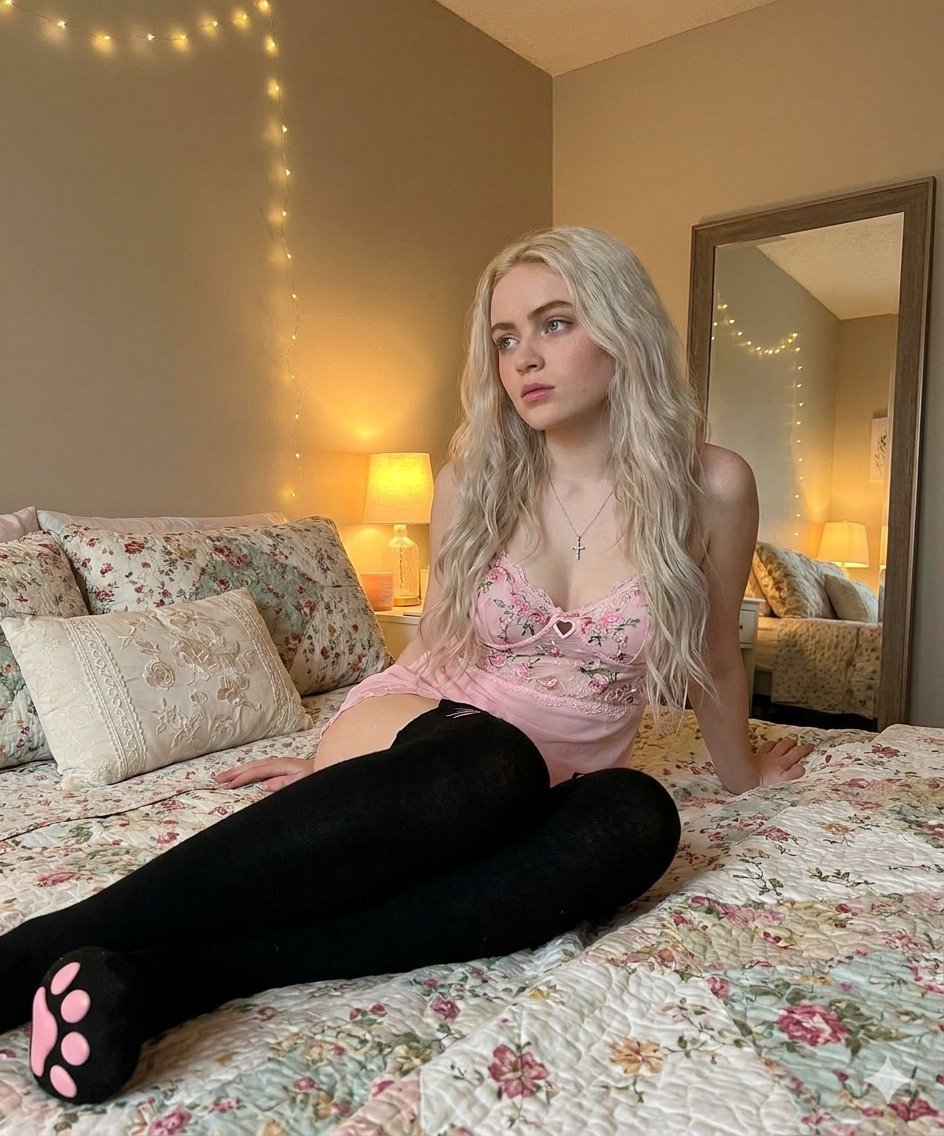 Preview image for Cozy Kawaii Soft-Girl Bedroom Portrait prompt