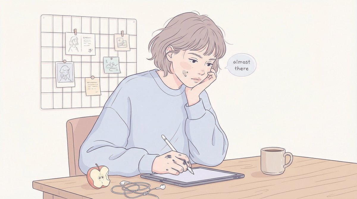Preview image for Cozy Minimal Line Art Character Study prompt