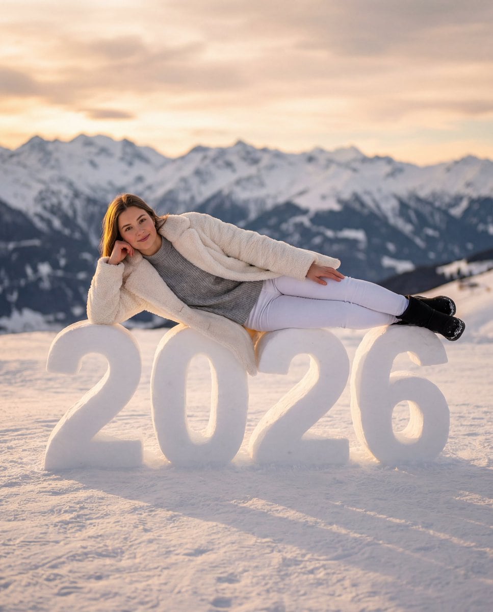 Cozy New Year 2026 Winter Portrait - KI-Prompt