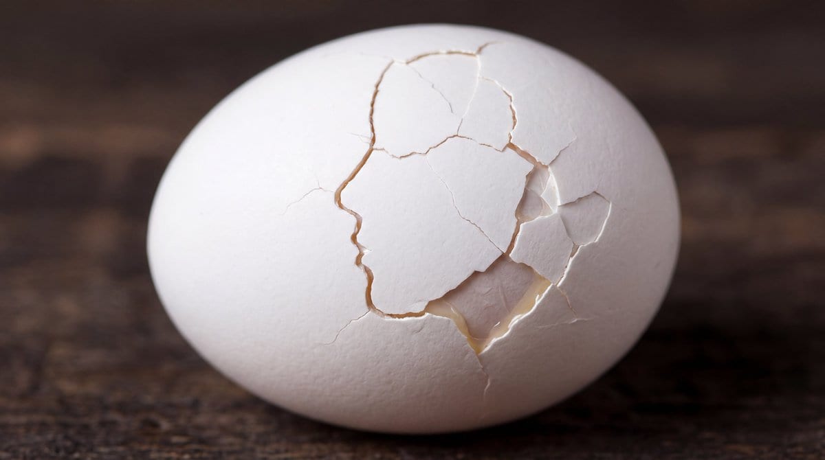 Cracked Egg with Shape Outline - AI Prompt