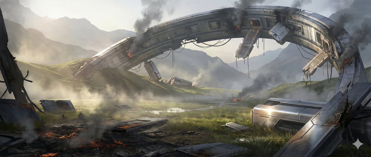 Preview image for Crashed Orbital Ring Segment Concept Art prompt