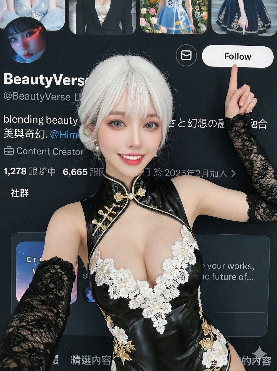Creative Composite for 'Follow' Button Promo - AI提示詞