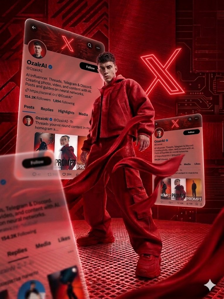 Preview image for Crimson Tech-wear Aesthetic Portrait prompt