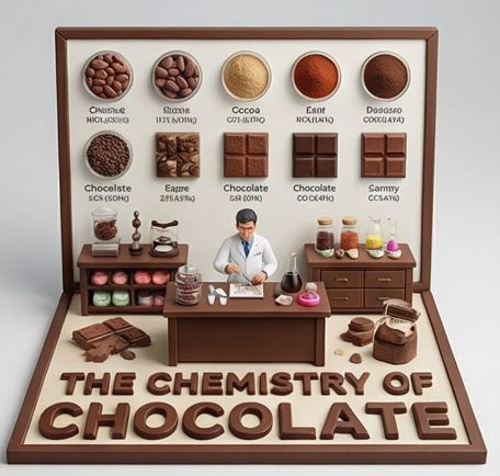 Culinary Science Diorama: The Chemistry of Chocolate - AI Generated Realistic Style Image Example