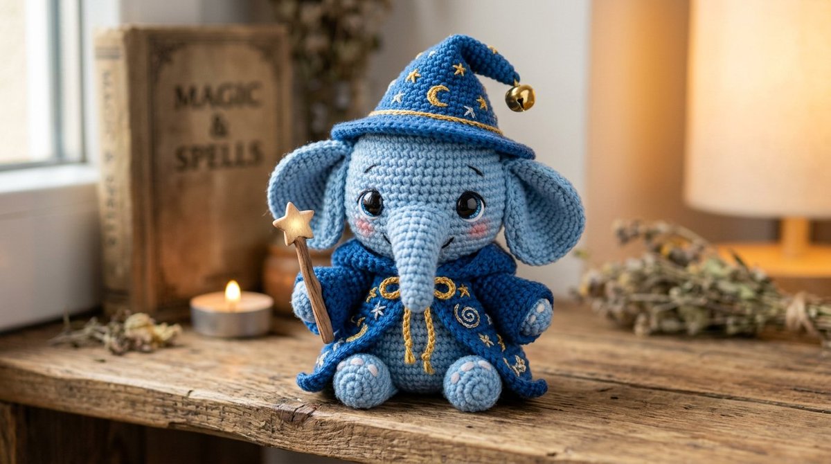 Preview image for Cute Amigurumi Wizard Plush prompt