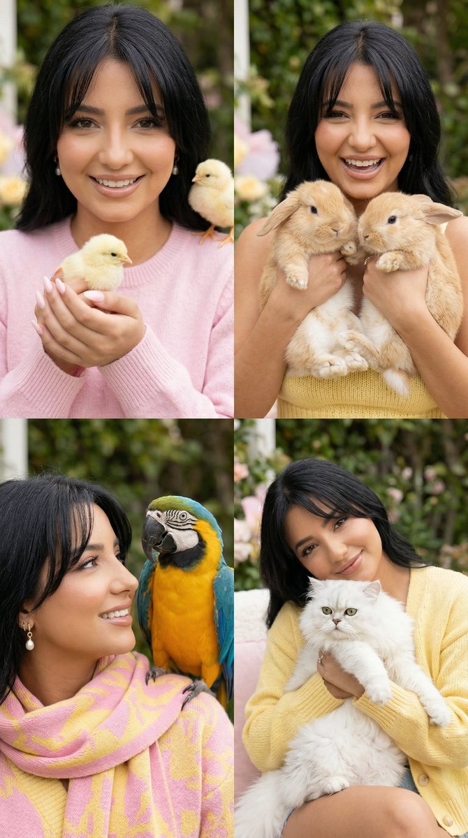 Preview image for Cute Animal Fashion Editorial 2x2 Grid Prompt for Nano Banana Pro prompt