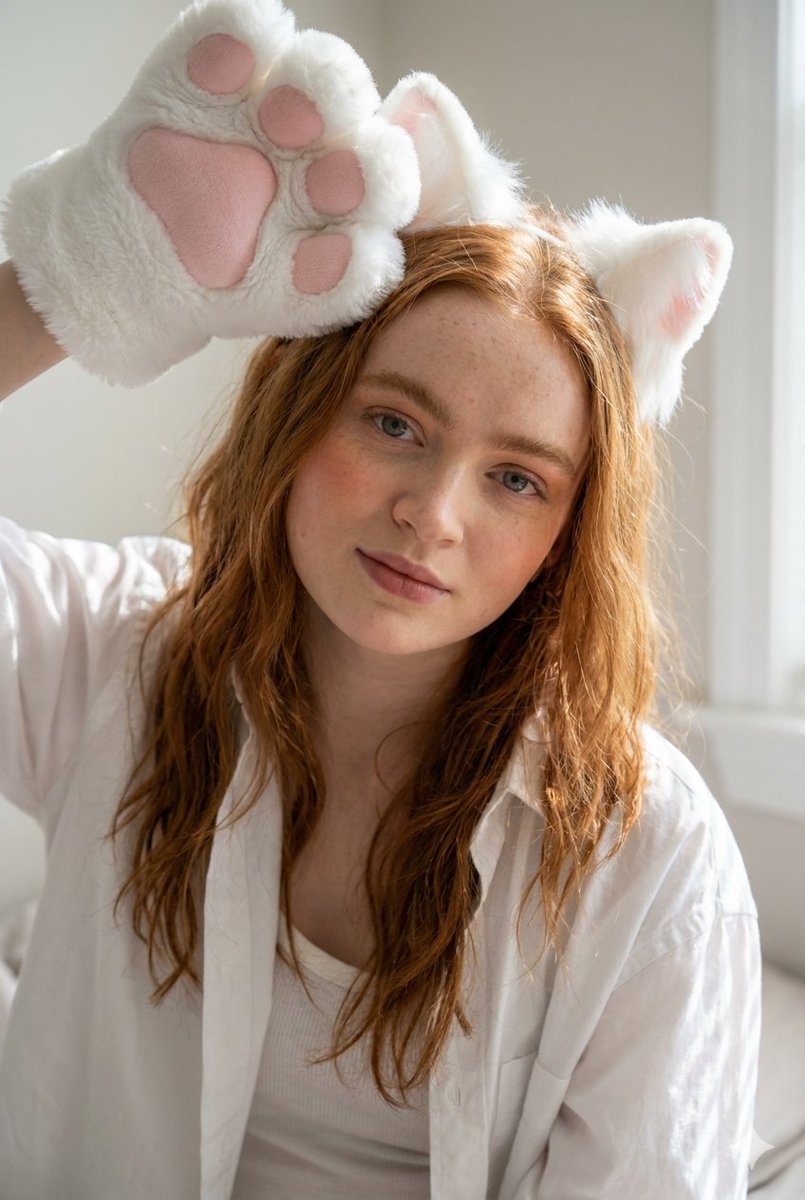 Preview image for Cute Cat Cosplay Bedroom Portrait prompt