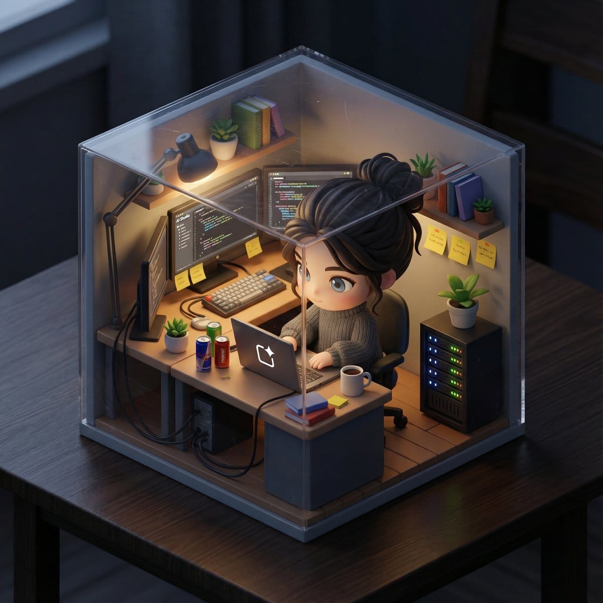 Cute Chibi Diorama Lamp Generator - AI提示词