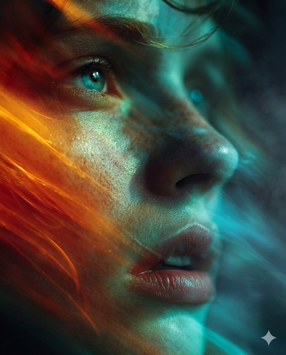 Cyber-Cinematic Split Lighting Portrait Prompt - Prompt IA