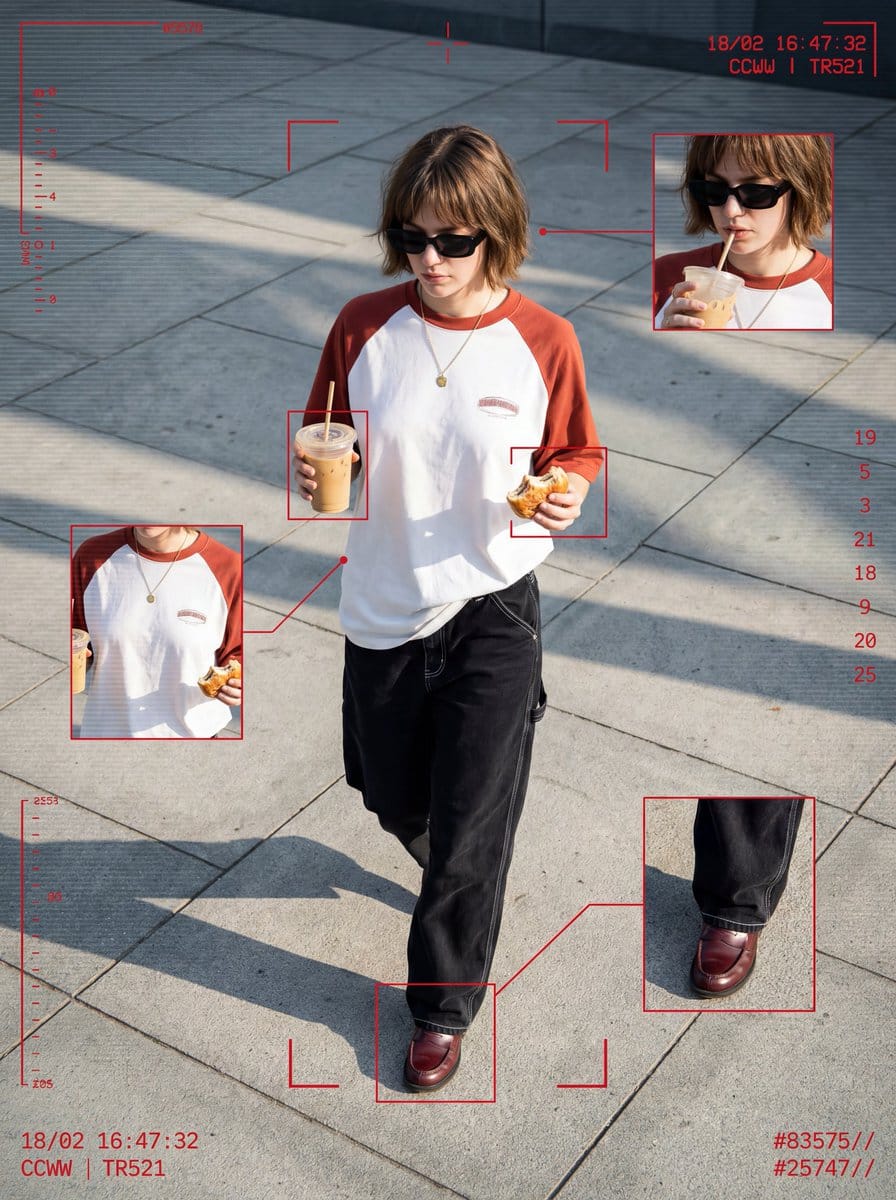 Cyber-Grunge Surveillance Fashion Editorial - AI Generated Realistic Style Image