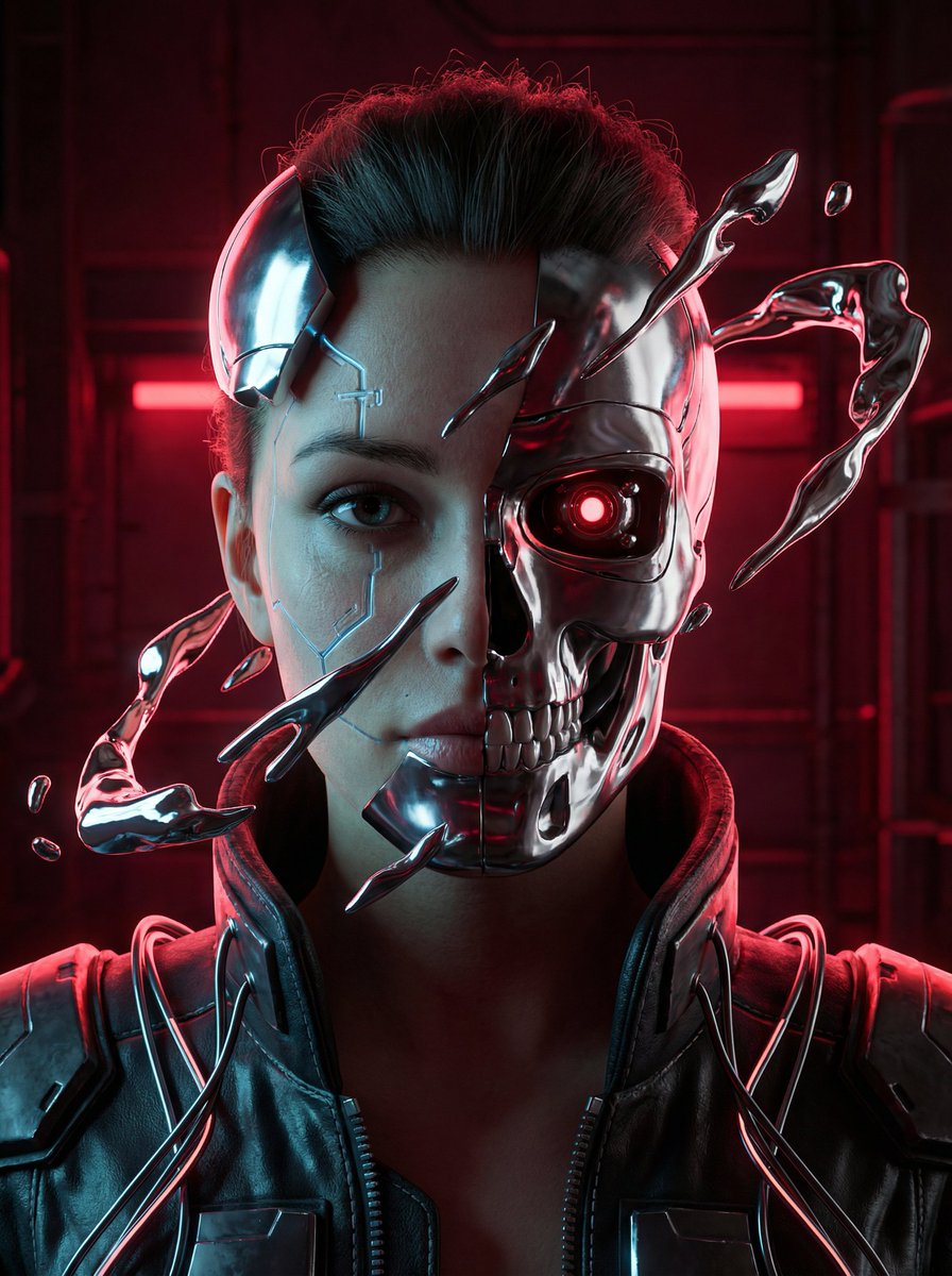Preview image for Cyberpunk Biomechanical Portrait prompt
