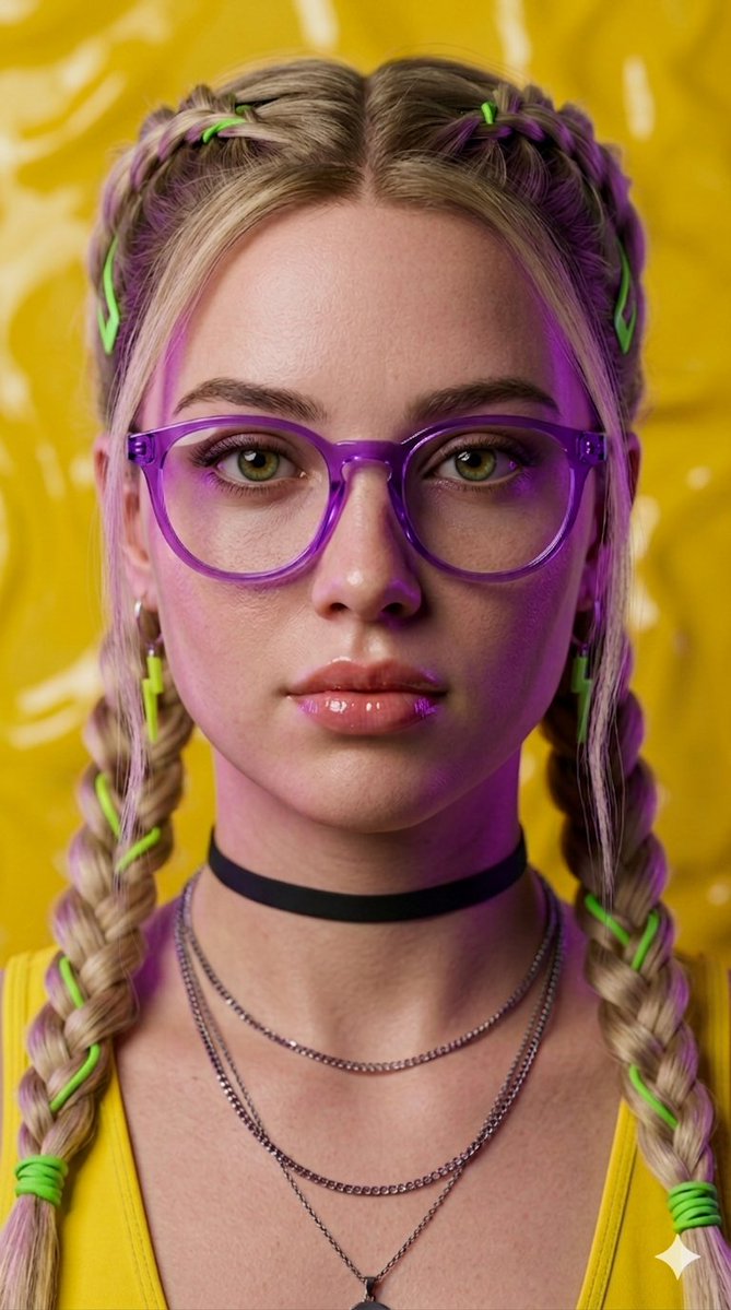 Preview image for Cyberpunk Braided Portrait prompt