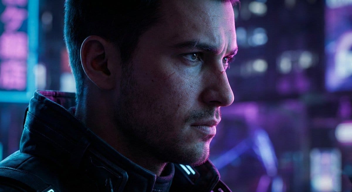Cyberpunk Cinematic Close-up Portrait - Prompt IA