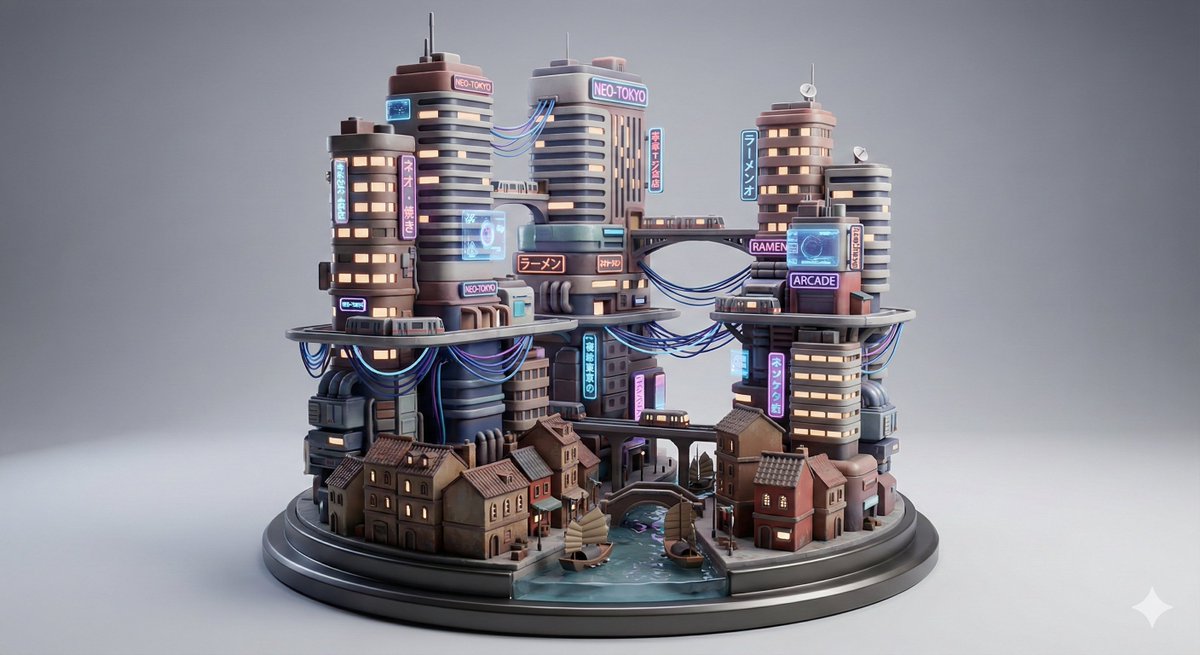 Preview image for Cyberpunk City Block Collectible Diorama prompt
