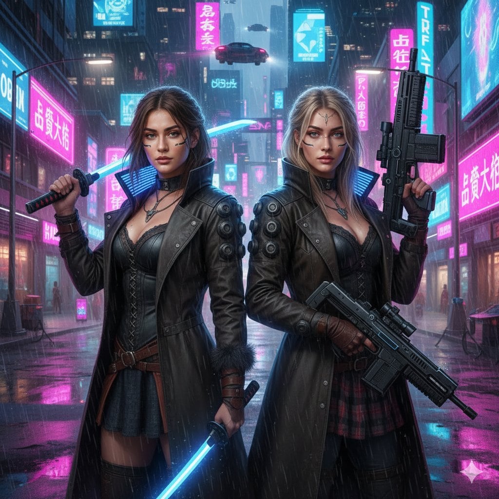 Cyberpunk Motorcycle Chase in Neon Megacity - Prompt IA