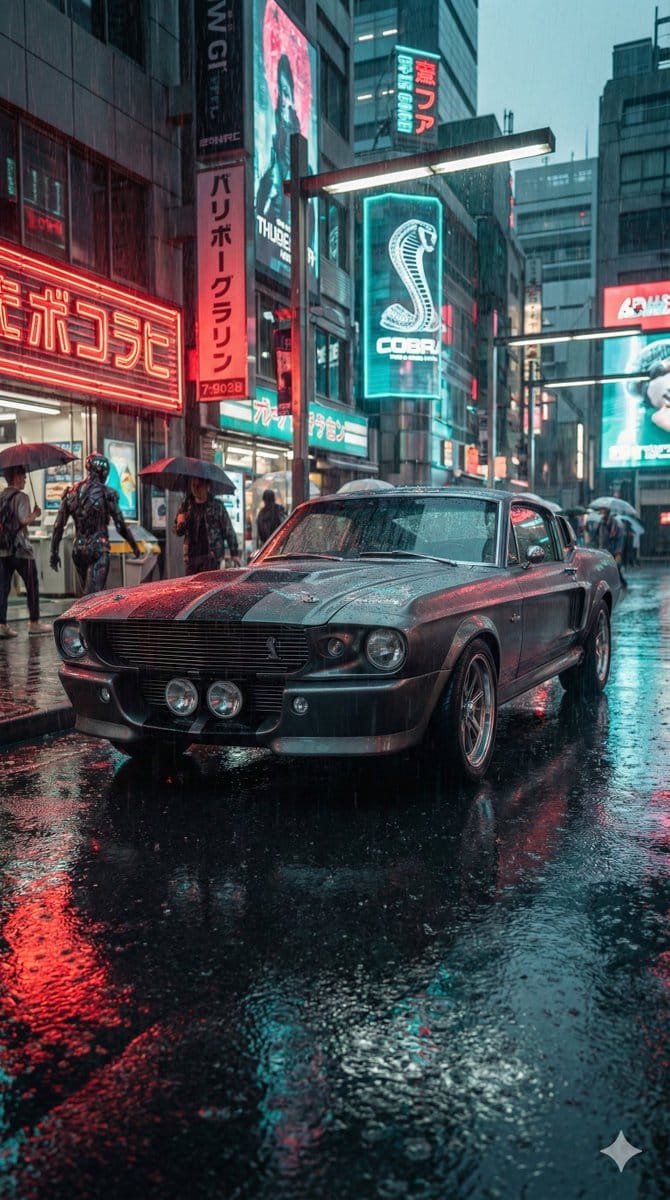 Cyberpunk Muscle Car Cinematic Prompt - Prompt IA
