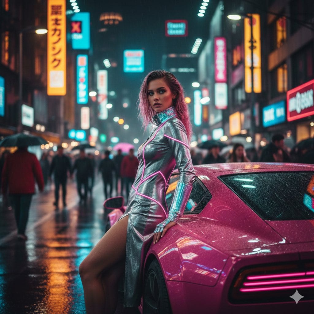 Cyberpunk Neon Fashion Editorial Prompt (9:16 Vertical) - AI提示詞