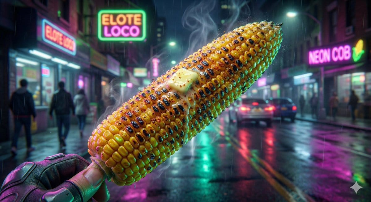 Cyberpunk Neon Street Food Advertisement Prompt - Prompt IA