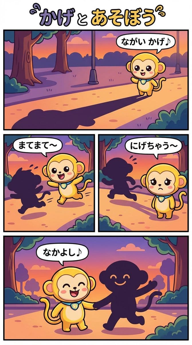 Daily Nano: Playing with Shadows 4-Panel Comic - AI Generated AI Art Style Image Example