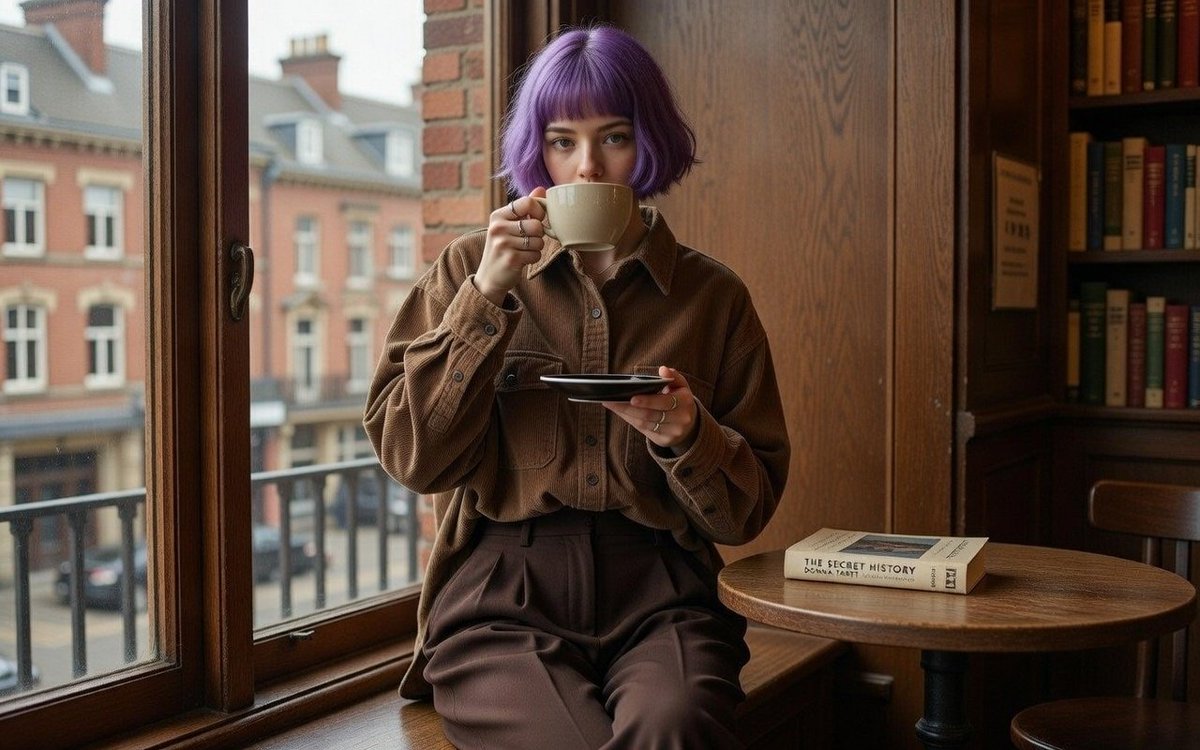 Preview image for Dark Academia Library Portrait prompt