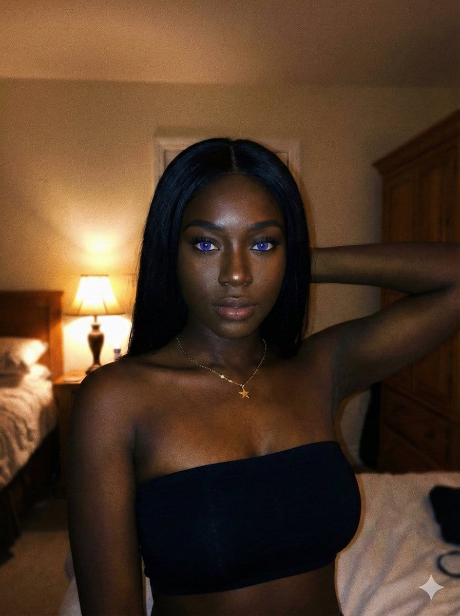 Deep Black Skin Selfie Portrait Prompt - Prompt IA