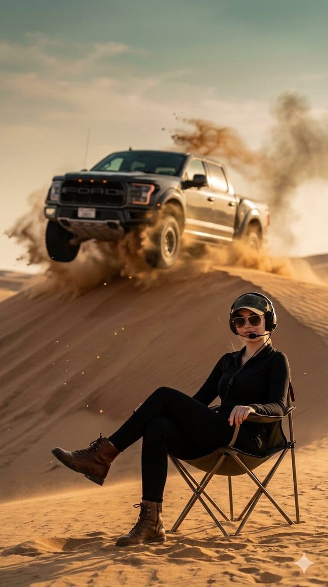 Desert Action Photography Prompt with Identity Lock - AI 프롬프트