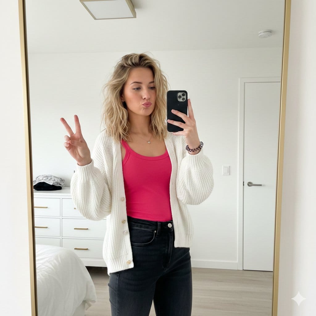 Detailed JSON prompt for a mirror selfie image generation - AI Generated AI Art Style Image