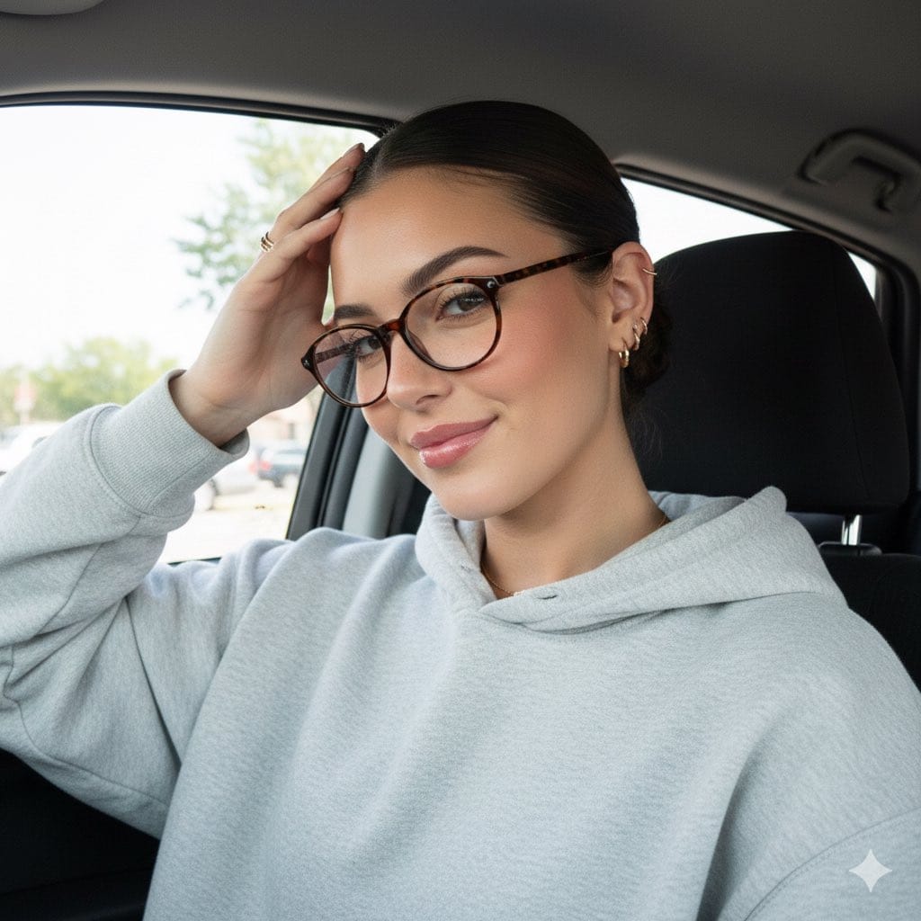Detailed JSON Prompt for Car Selfie Portrait - AI Generated Character Style Image Example