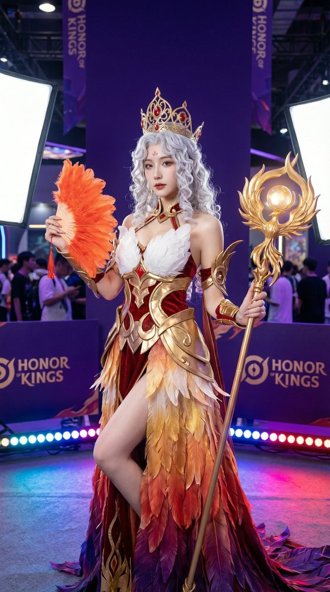 Detailed Photorealistic Cosplay Portrait Prompt: Phoenix Theme - Prompt IA