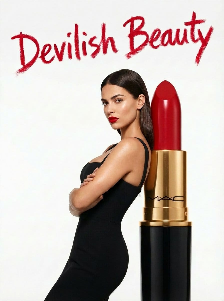 Devilish Beauty Lipstick Advertisement Prompt - KI-Prompt