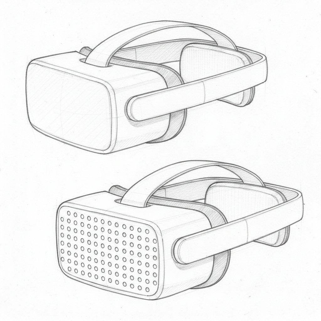 Preview image for Dieter Rams Inspired VR Headset Sketch prompt