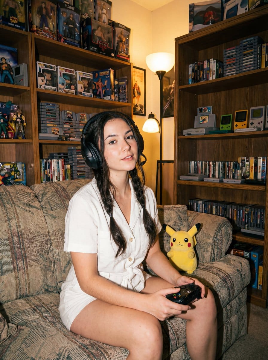 Direct flash gamer girl Nano Banana Pro JSON tag prompt