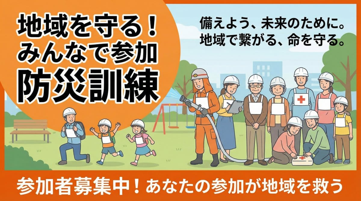 Disaster drill banner 16:9 - AI Generated AI Art Style Image Example