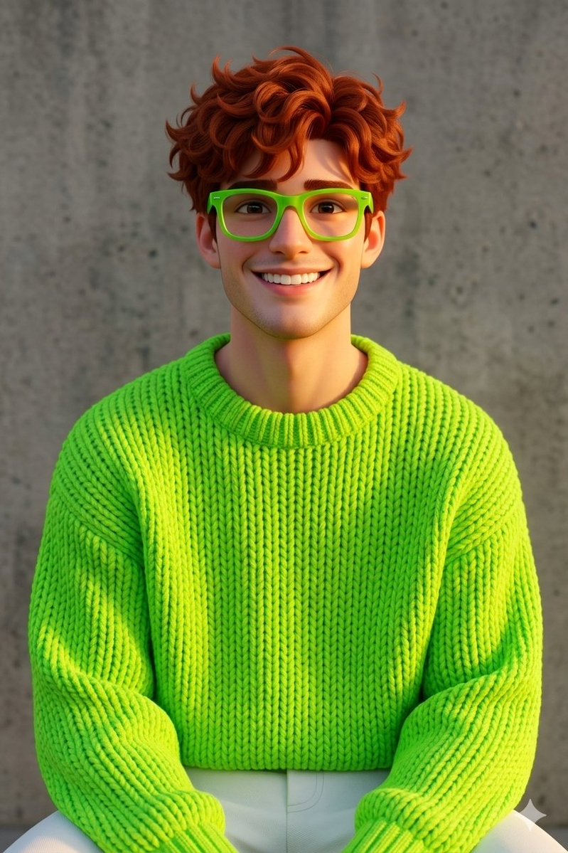 Preview image for Disney-Pixar Style 3D Portrait of Man in Neon Sweater prompt